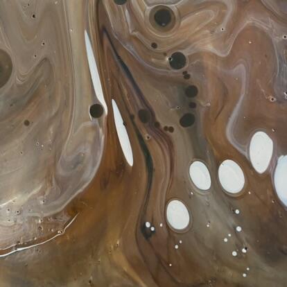 This image shows latex pigmented various shades of brown and beige, resembling marble.