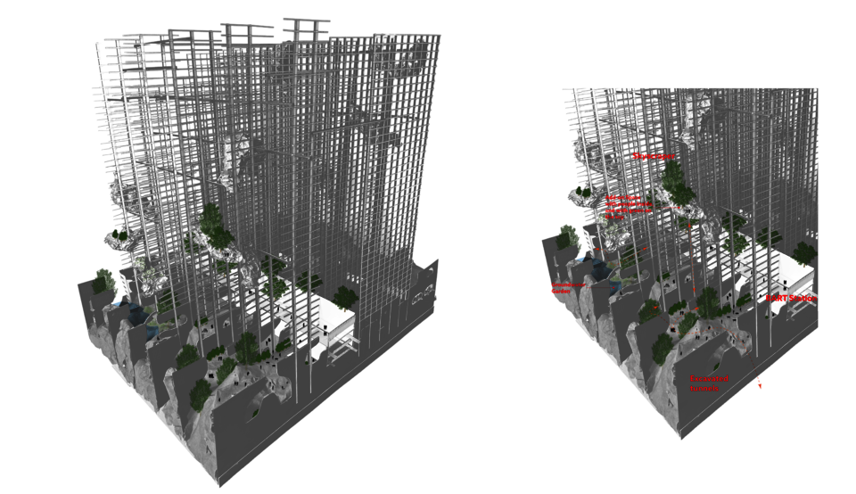 What site design imagination is when applying Bilateral Vertical Urbanization, with diagram (2 of 2)