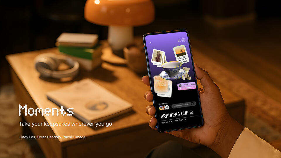 “Moments” is a remembrance app to 3D scan objects, add memories, and build a personal archive of meaningful keepsakes.