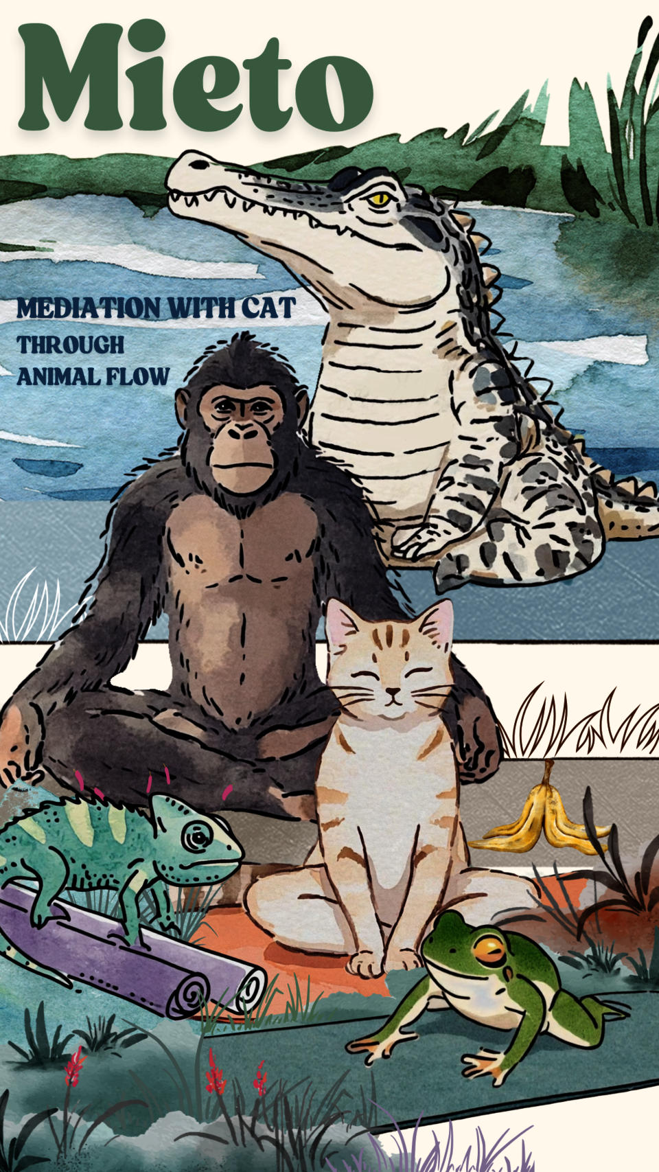 Mieto is a cat-guided art therapy practice turning animal gestures into playful interaction.
