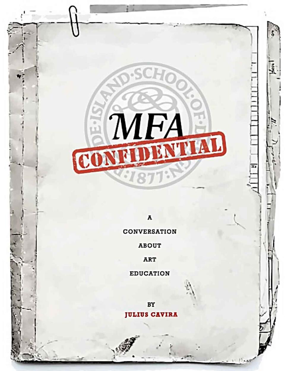 A hard cover book with the cover of a file folder with an ornate logo with a stamp across it saying "confidential."