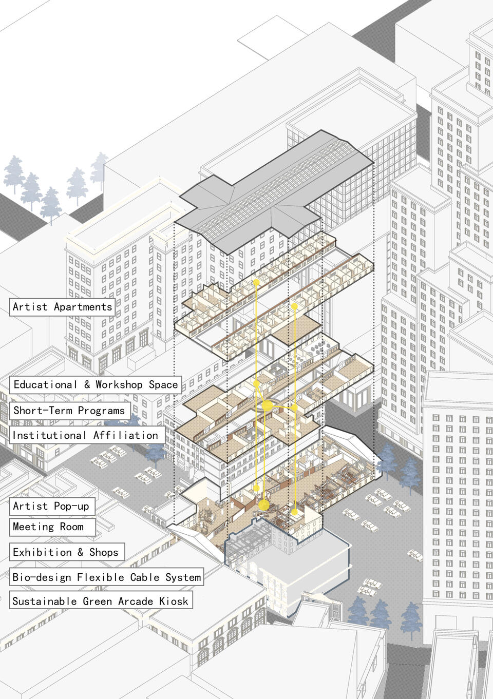 This project transforms The Arcade into a sustainable artist incubator