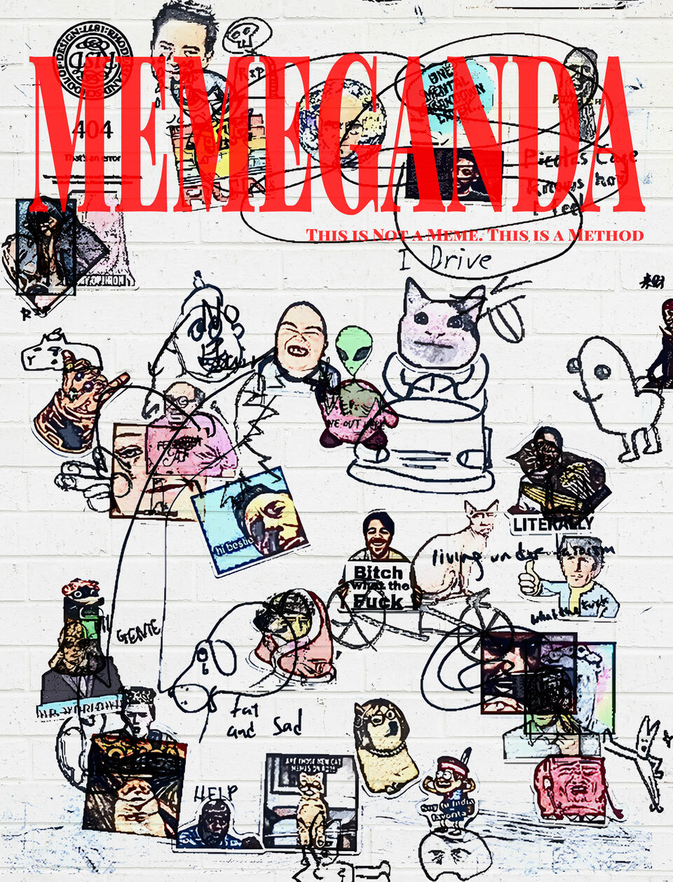 Graffiti-like meme collage as protest wall—MEMEGANDA reclaims humor as resistance. This is not a meme. This is a method.
